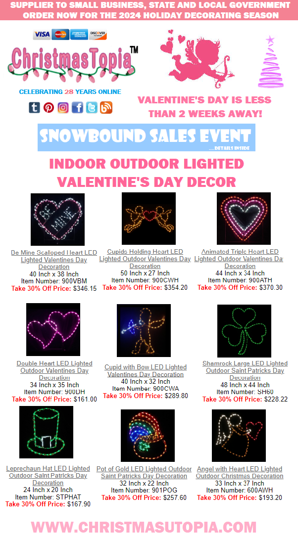 OUTDOOR LIGHTED VALENTINE'S DECORATIONS